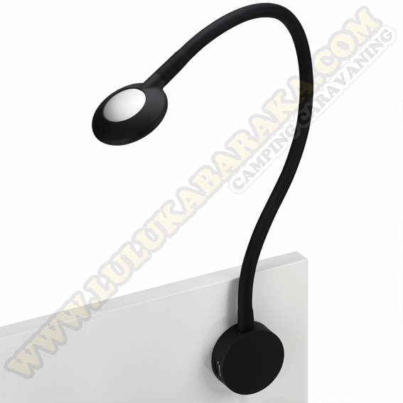 Foco LED flexible ovalado USB Negro
