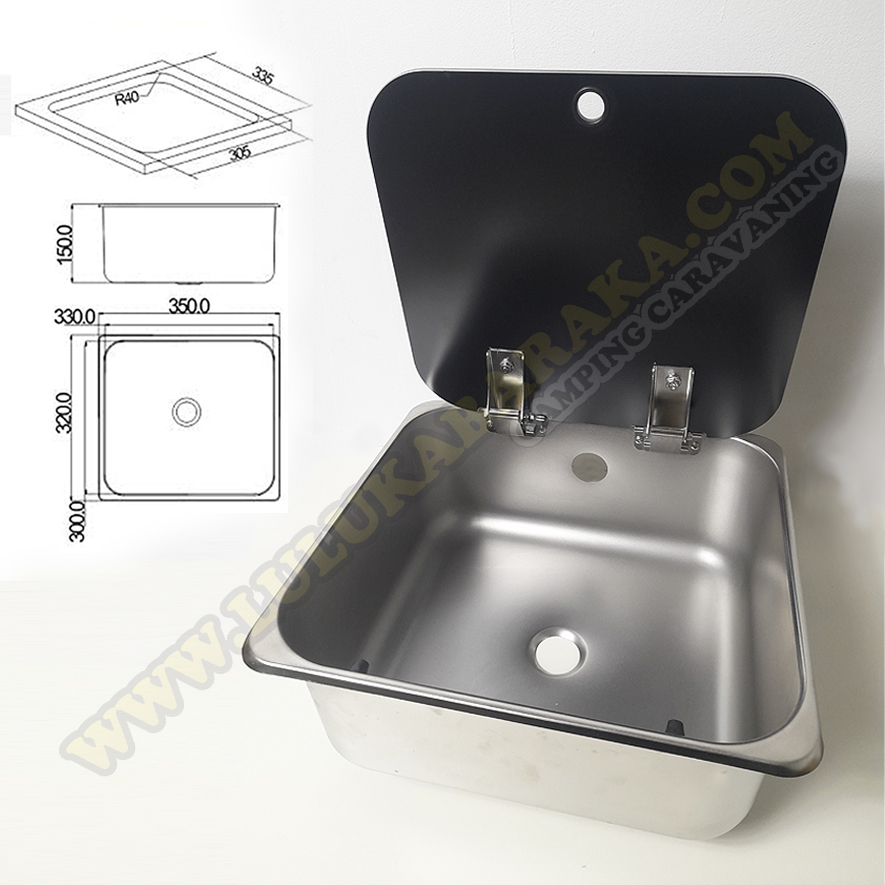 Fregadero tapa cristal 350X320