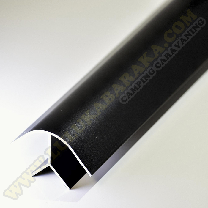 Perfil aluminio 2 m.lacado negro (ángulo corto)