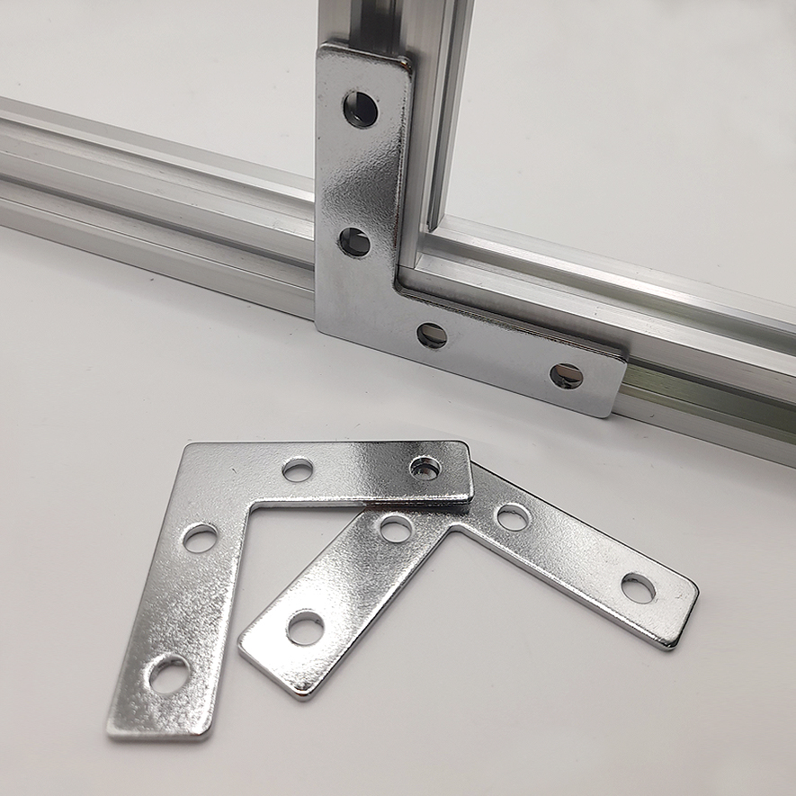 Placa de unión en forma de L para perfil de aluminio