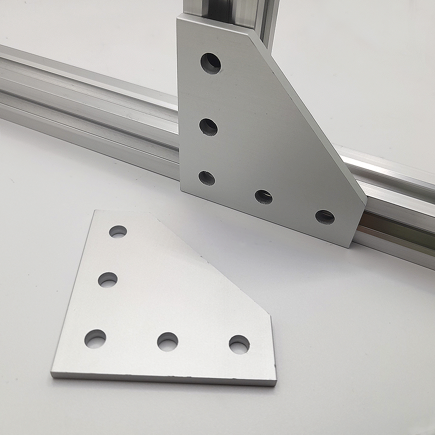 Placa de unión con 5 agujeros para perfil de aluminio