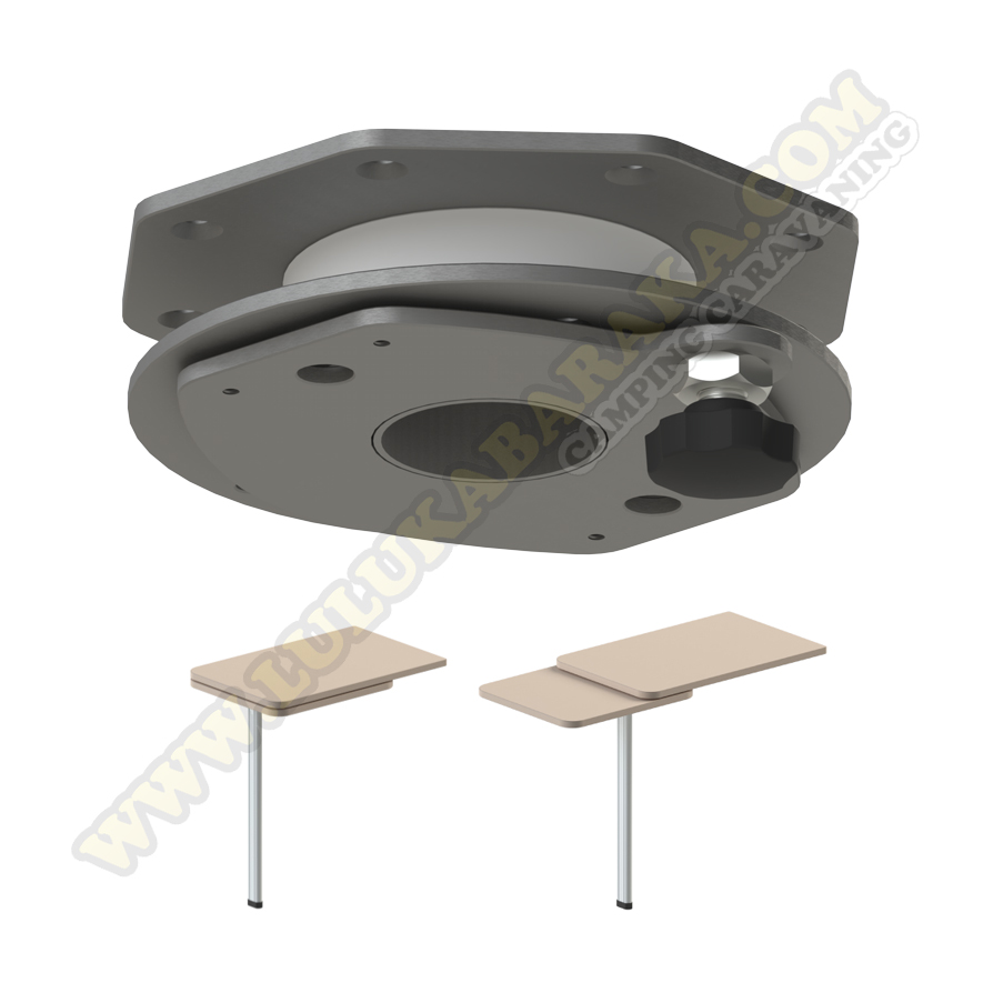 Sistema giratorio para extensión mesa